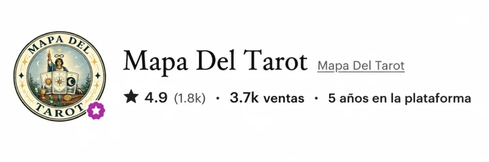 Mapa do Tarot — 4,9 estrelas (1,8k avaliações), 3,7k vendas, 5 anos na plataforma